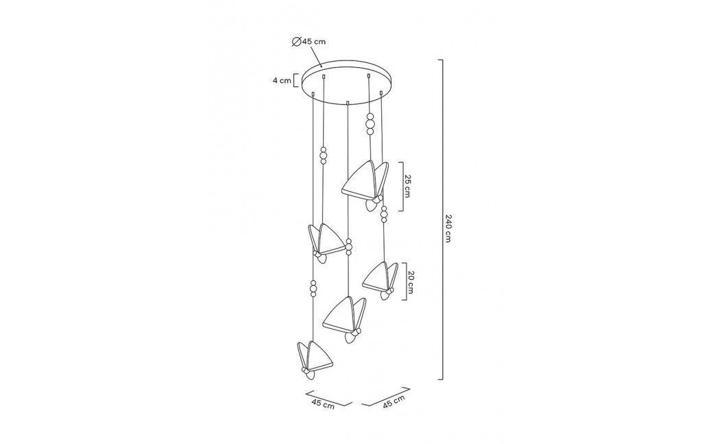 King Home Lampa wisząca BUTTERFLY DISC 5 złota (MSE1501100486)