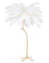 King Home Lampa podłogowa TIFFANY 175 biała  mosiądz / naturalne pióra (MSE1501100417)