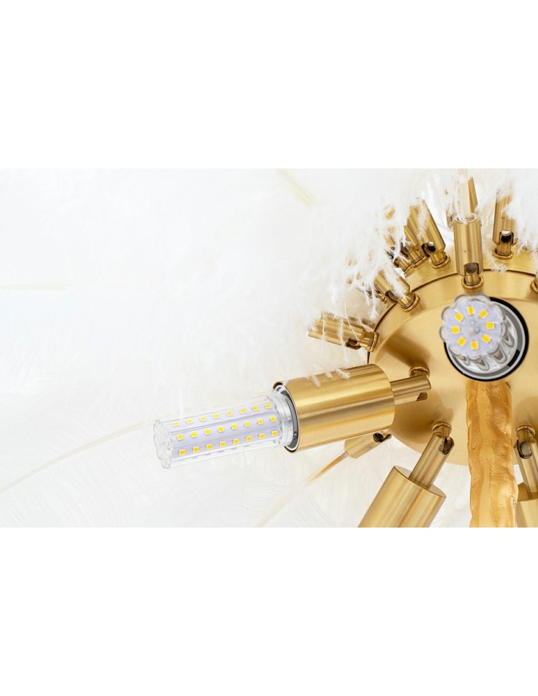 Designer floor lamps - King Home TIFFANY 175 floor lamp white brass/natural feathers (MSE1501100417) - product kolory-swiatla.pl 9
