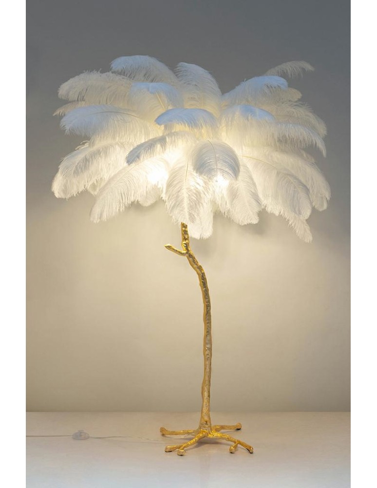 Designer floor lamps - King Home TIFFANY 175 floor lamp white brass/natural feathers (MSE1501100417) - product kolory-swiatla.pl 10