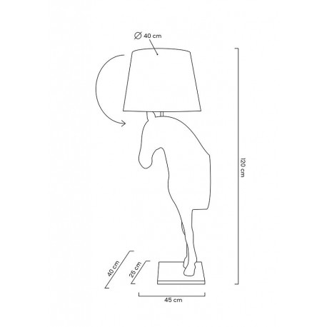 King Home Lampa podłogowa KOŃ HORSE STAND S czarna - włókno szklane (MSE1501100429)