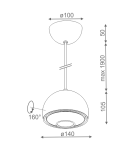 LED pendant lamps - Aqform GLOB AQLED lens 230V pendant 8W 390lm 50426 - product 2