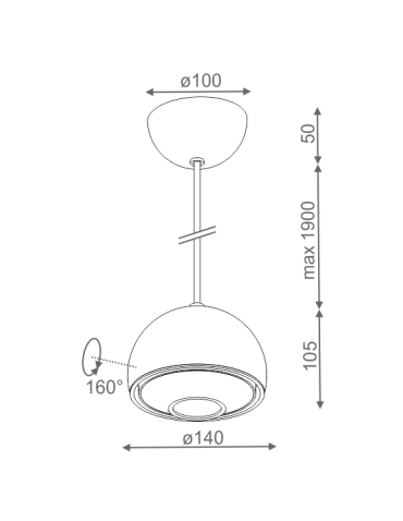 Aqform GLOB AQLED lens 230V pendant 8W 390lm 50426 - product 2