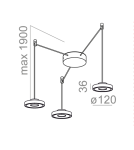 LED pendant lamps - Aqform KARI LED 230V SPIDER pendant 8W 450lm 50592 - product 2