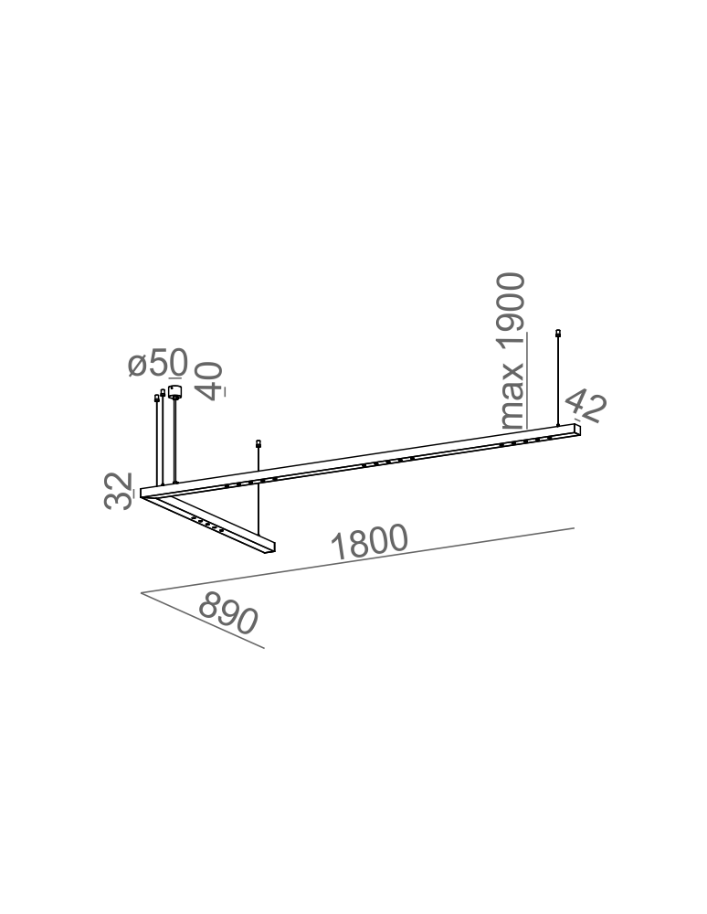 LED pendant lamps - Aqform LENS LINE Pendant 180x89 LC 13.5W 1510lm 50468 - product kolory-swiatla.pl 2