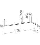 LED pendant lamps - Aqform LENS LINE Pendant 180x89 RC 13.5W 1510lm 50444 - product 2