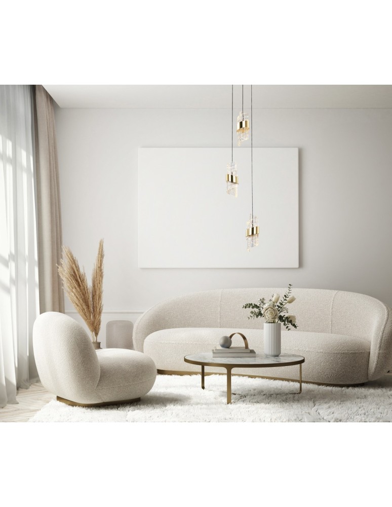 Triple pendant lamps - Italux Tonga Pendant 3xLED 23W 1700 lm 3000K (Warm White) Black, Gold PND-26374-3-23W-3K-BK-GD - product kolory-swiatla.pl 2