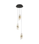 Triple pendant lamps - Italux Tonga Pendant 3xLED 23W 1700 lm 3000K (Warm White) Black, Gold PND-26374-3-23W-3K-BK-GD - product 1