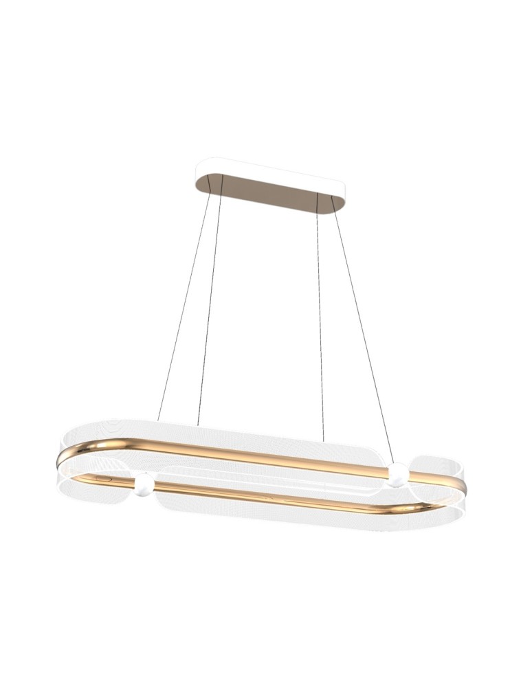 Pendant lamps over the island - Italux Sopla LED Pendant 56W 3900 lm 3000K (Warm White) Gold, White PND-63728-56W-3K-GD - product kolory-swiatla.pl 1
