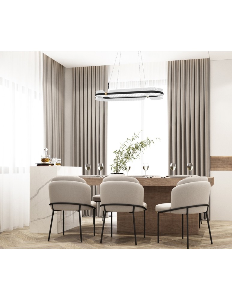 Pendant lamps over the island - Italux Sopla LED Pendant 56W 3900 lm 3000K (Warm White) Black, Gold PND-63728-56W-3K-BK-GD - product kolory-swiatla.pl 2