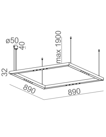 Aqform LENS LINE Wisząca 89x89 SQ 13,5W 1510lm 50445 - produkt 2
