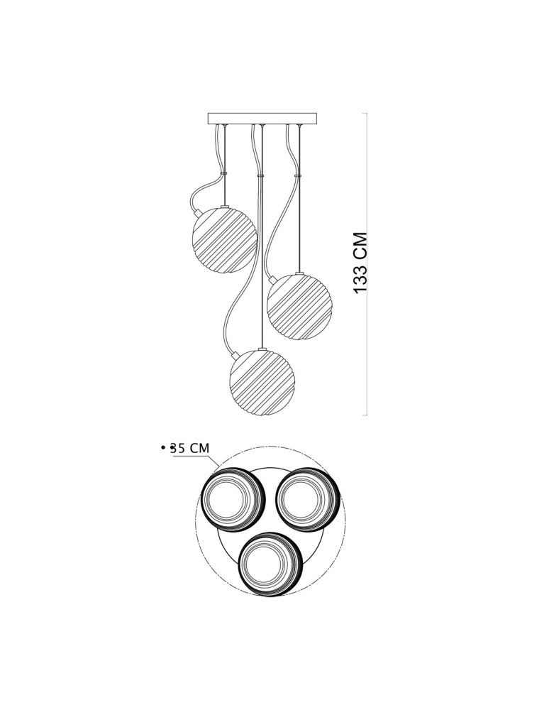 Triple pendant lamps - Italux Perona Pendant 3xG9 40W Matte Black PND-92389-3A-BK - product kolory-swiatla.pl 2