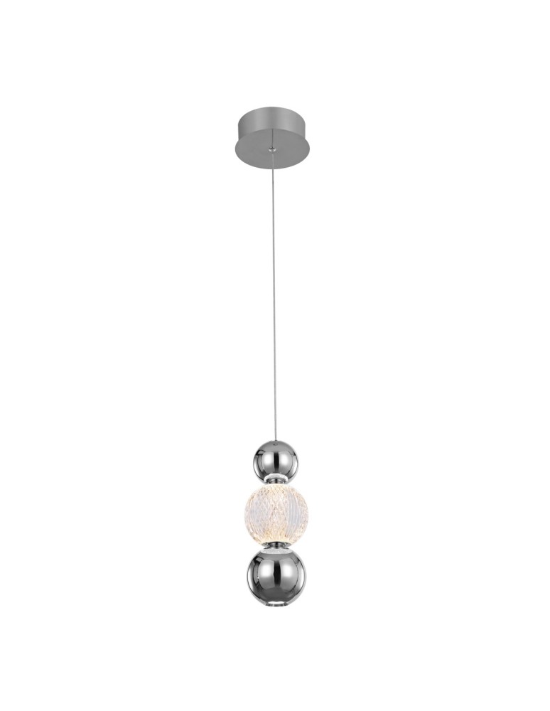 Single pendant lamps - Italux Oter Pendant 2xLED 7W 400 lm 3000K (Warm White) Chrome PND-83728-7W-3K-CH - product kolory-swiatla.pl 1