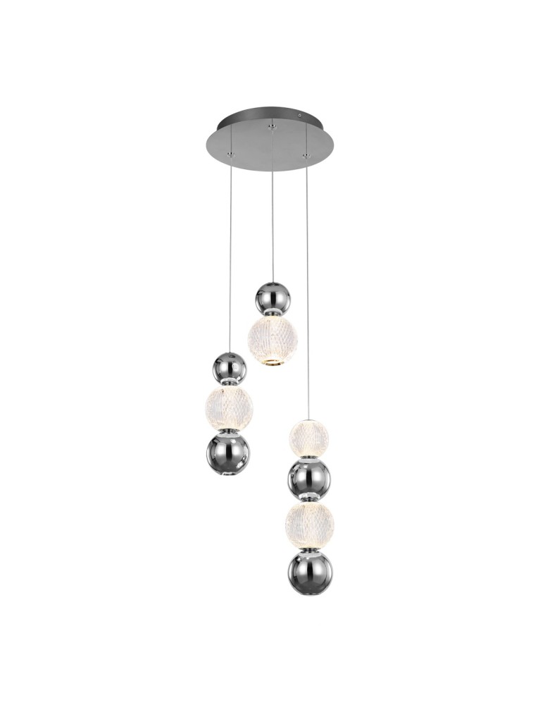 Triple pendant lamps - Italux Oter Pendant 7xLED 21W 1300 lm 3000K (Warm White) Chrome PND-83728-21W-3K-CH - product kolory-swiatla.pl 1