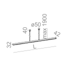 LED pendant lamps - Aqform LENS LINE Pendant section LED 92cm 6.5W 850lm 50282 - product 2