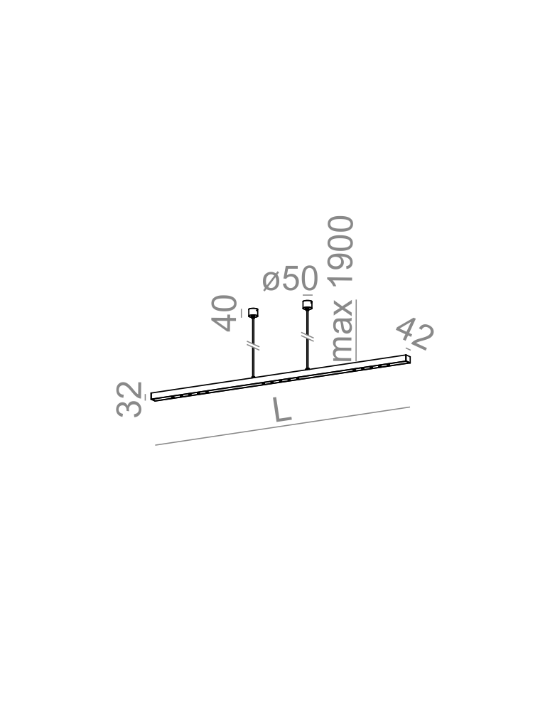 LED pendant lamps - Aqform LENS LINE Pendant section LED 92cm 6.5W 850lm 50282 - product kolory-swiatla.pl 2