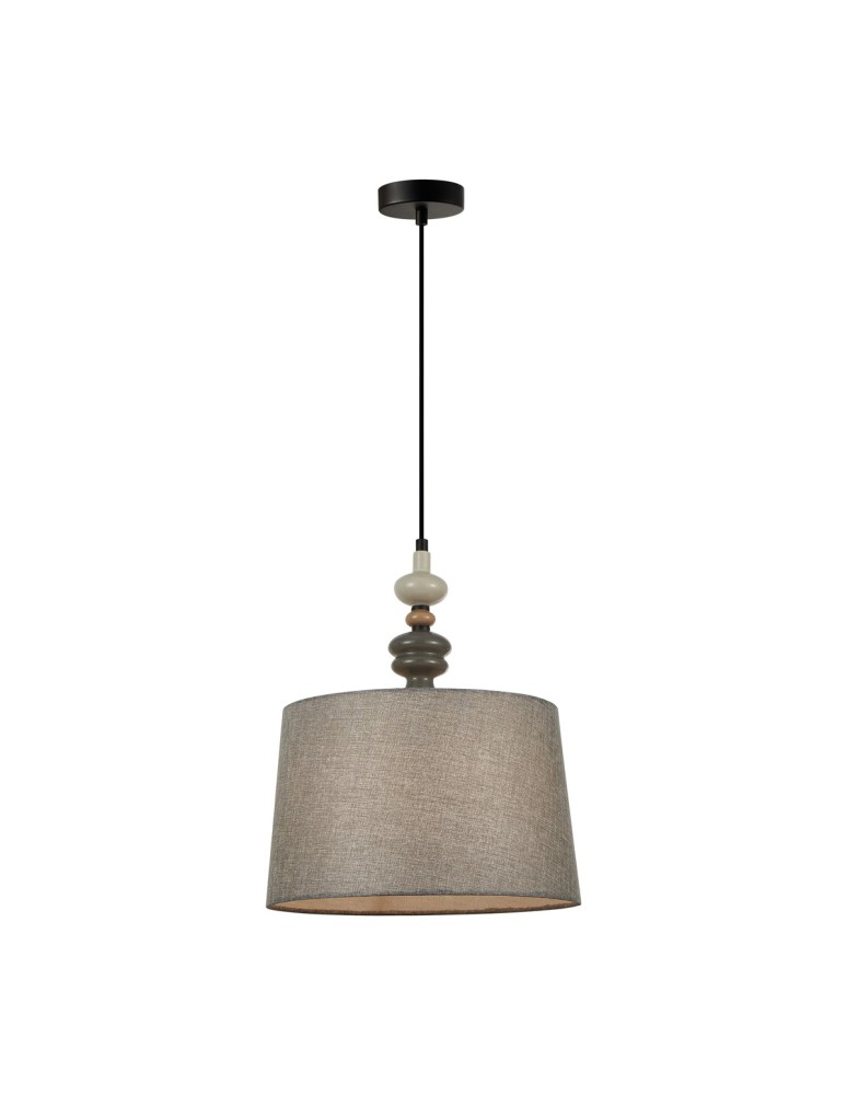 Pendant lamps with lampshade - Italux Nerom Pendant 1xE27 60W Matte Black PND-22374B-BK - product kolory-swiatla.pl 1