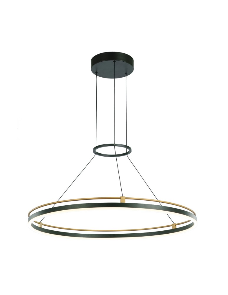 Pendant lamps circles - Italux Merlot LED Pendant 28W 1500 lm 3000K (Warm White) Black, Gold PND-54638R-28W-3K-BK-GD - product kolory-swiatla.pl 1