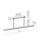 LED pendant lamps - Aqform LENS LINE Pendant 118cm 13.5W 1510lm 50290 - product 2