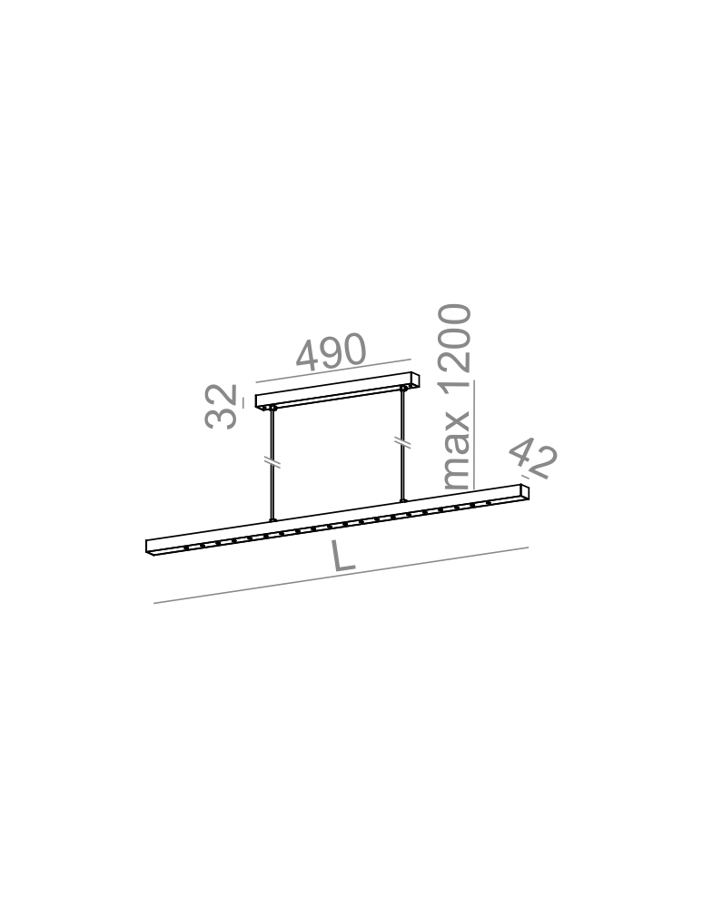 LED pendant lamps - Aqform LENS LINE Pendant 118cm 13.5W 1510lm 50290 - product kolory-swiatla.pl 2