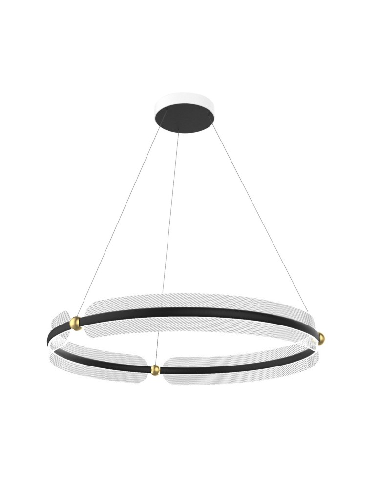 Pendant lamps circles - Italux Faris Pendant LED 53W 3600 lm 3000K (Warm White) Black, Gold PND-62738-53W-3K-BK-GD - product kolory-swiatla.pl 1