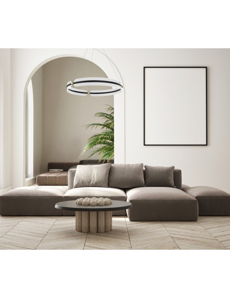 Pendant lamps circles - Italux Faris Pendant LED 53W 3600 lm 3000K (Warm White) Black, Gold PND-62738-53W-3K-BK-GD - product kolory-swiatla.pl 2