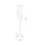 Triple pendant lamps - Italux Bruni Pendant 3xLED 57W 6638 lm 3000K (Warm White) Black matte PND-27372-3A-57W-BK - product 2