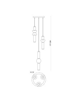 Italux Bruni Pendant 3xLED 57W 6638 lm 3000K (Warm White) Black matte PND-27372-3A-57W-BK - product 2