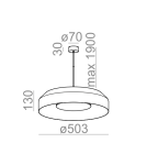 LED pendant lamps - Aqform MAXI RING Pendant dot LED 230V 34W 2290lm 50518 - product 2