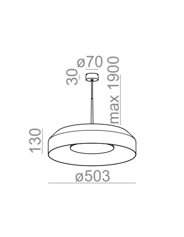 Aqform MAXI RING Wisząca dot LED 230V 34W 2290lm 50518 - produkt 2