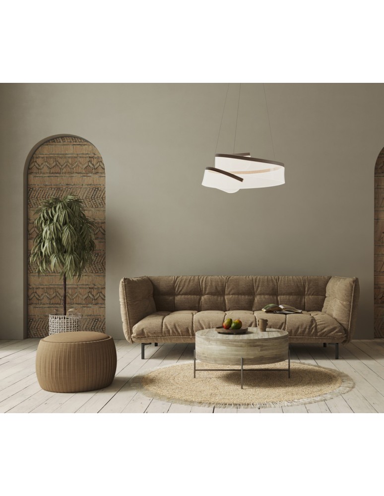 LED pendant lamps - Italux Rustin Pendant LED 45W 2356lm 3000K (Warm White) Coffee PND-58728-45W-3K - product kolory-swiatla.pl 5