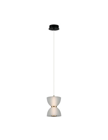 Italux Tica Pendant 1xLED 8W 430 lm 3000K (Warm White) Black, White PND-83949-1-BK