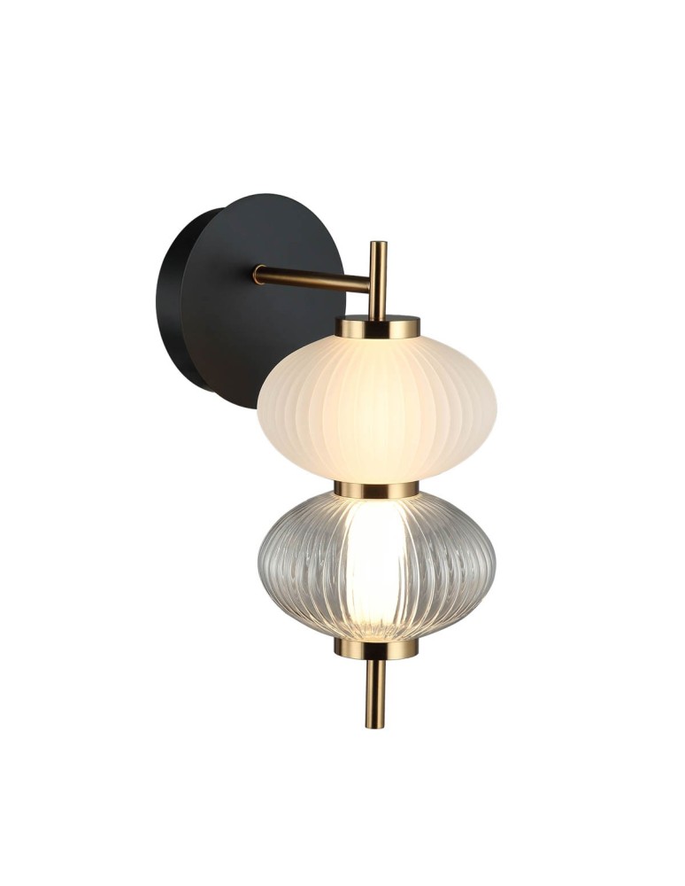 Modern wall lamps - Italux Testa Wall lamp 1xLED 8W 480 lm 3000K (Warm white) Black, white, transparent WL-84938-2-BK - product kolory-swiatla.pl 1