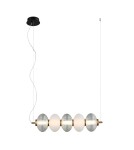 Pendant lamps over the island - Italux Testa Pendant 1xLED 19W 1200 lm 3000K (Warm White) Black, white, transparent PND-84938-4-BK - product 1