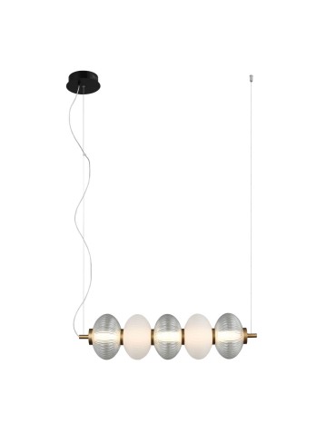 Italux Testa Pendant 1xLED 19W 1200 lm 3000K (Warm White) Black, white, transparent PND-84938-4-BK