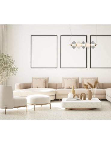 Italux Testa Pendant 1xLED 19W 1200 lm 3000K (Warm White) Black, white, transparent PND-84938-4-BK - product 2