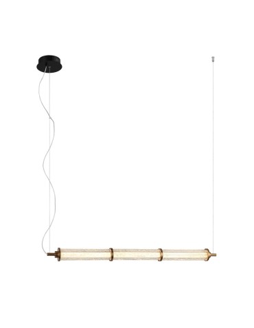 Italux Sanpo Pendant 1xLED 9W 780 lm 3000K (Warm White) Black, Transparent PND-26384-3-GD-CL