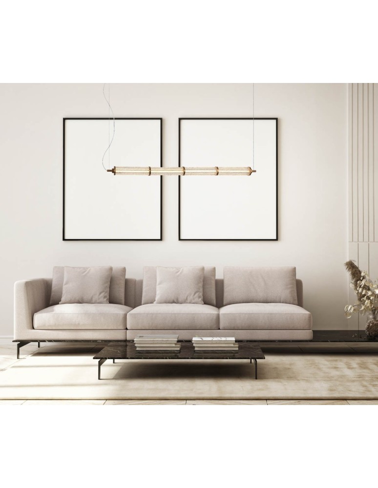 Pendant lamps over the island - Italux Sanpo Pendant 1xLED 11W 900 lm 3000K (Warm White) Black, Transparent PND-26384-4-GD-CL - product kolory-swiatla.pl 2