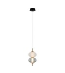Single pendant lamps - Italux Testa Pendant 1xLED 8W 500 lm 3000K (Warm White) Black, white, transparent PND-84938-2-BK - product 1