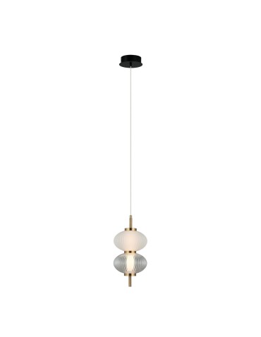 Italux Testa Pendant 1xLED 8W 500 lm 3000K (Warm White) Black, white, transparent PND-84938-2-BK