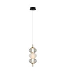 Single pendant lamps - Italux Testa Pendant 1xLED 12W 790 lm 3000K (Warm White) Black, White, Transparent PND-84938-3-BK - product 1