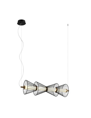 Italux Sanke Wisząca 1xLED 15W 600 lm 3000K (Ciepła biel) Czarny PND-63849-4-BK