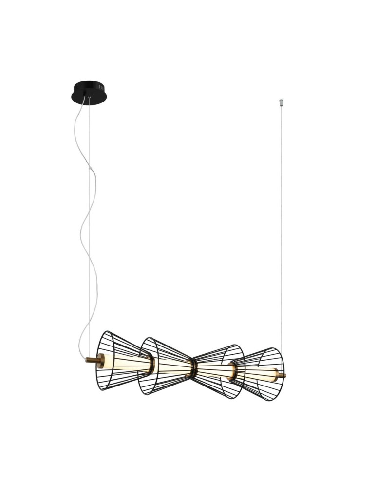 Pendant lamps over the island - Italux Sanke Pendant 1xLED 15W 600 lm 3000K (Warm White) Black PND-63849-4-BK - product kolory-swiatla.pl 1