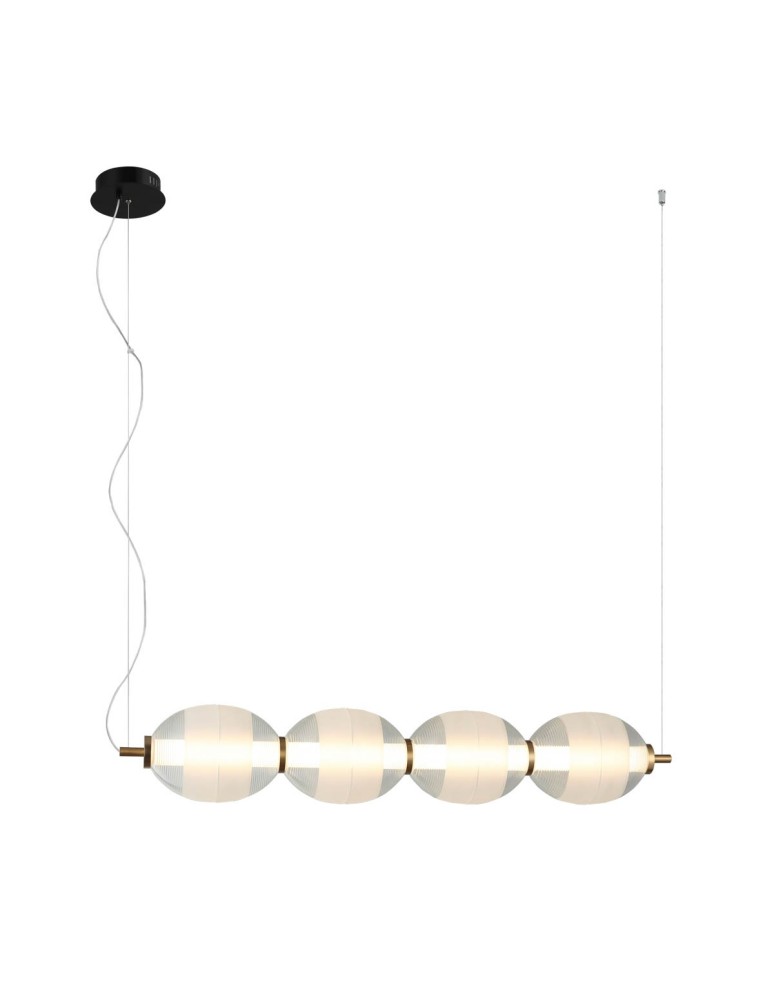 Pendant lamps over the island - Italux Rinot Pendant 1xLED 29W 1600 lm 3000K (Warm White) Black, white, transparent PND-45372-4-WH-CL - product kolory-swiatla.pl 1