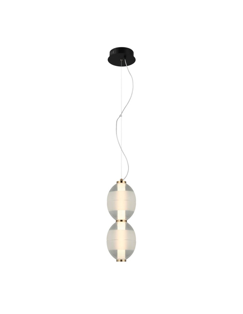 Single pendant lamps - Italux Rinot Pendant 1xLED 16W 980 lm 3000K (Warm White) Black, White, Transparent PND-45372-2-WH-CL - product kolory-swiatla.pl 1