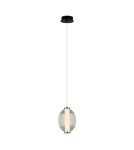Single pendant lamps - Italux Rinot Pendant 1xLED 8W 500 lm 3000K (Warm White) Black, White, Transparent PND-45372-1-WH-CL - product 1