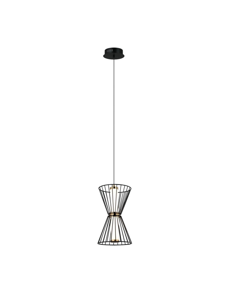 Single pendant lamps - Italux Sanke Pendant 1xLED 8W 380 lm 3000K (Warm White) Black PND-63849-2-BK - product kolory-swiatla.pl 1