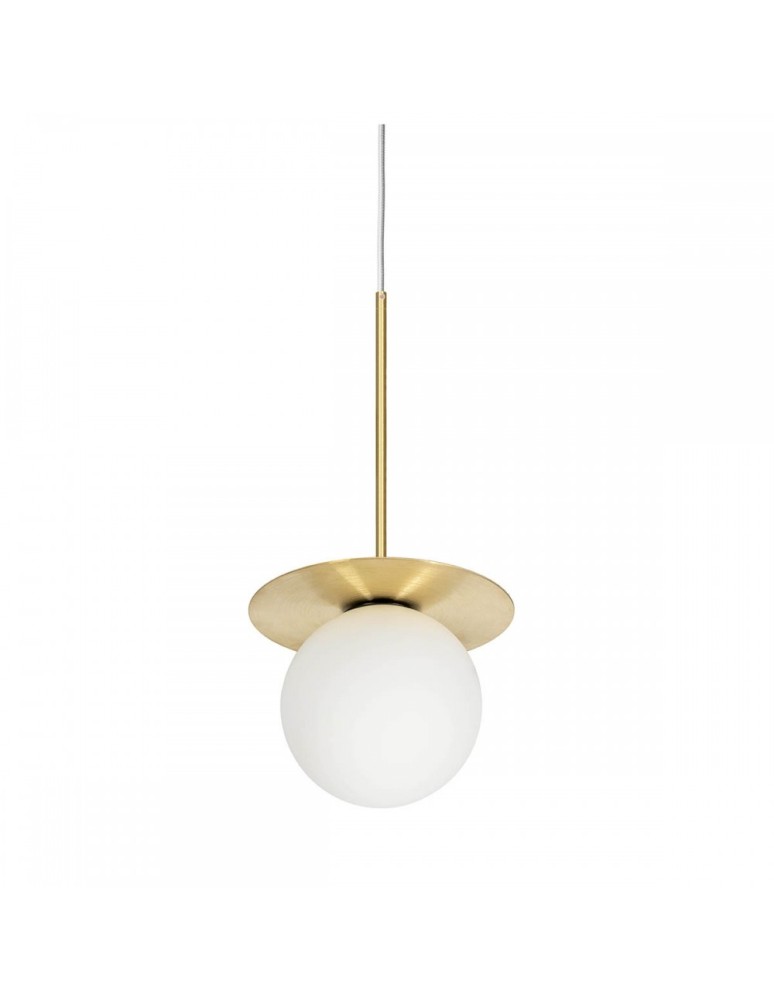 Pendant lamps - UMMO BORRA B white ceiling pendant lamp with brass BRB131P0 - product kolory-swiatla.pl 1