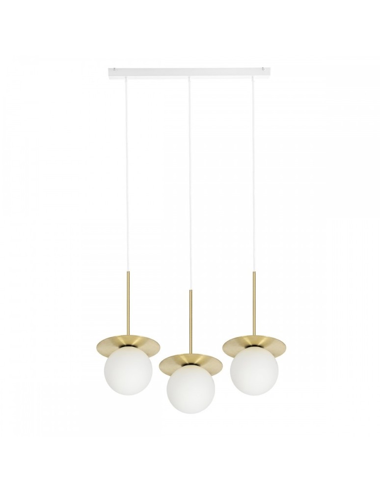 Pendant lamps - UMMO BORRA B 3L triple ceiling pendant lamp with brass BRB331PL. - product kolory-swiatla.pl 1