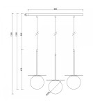 Pendant lamps - UMMO BORRA B 3L triple ceiling pendant lamp with brass BRB331PL. - product 5